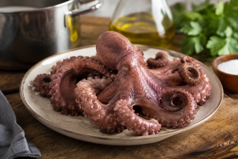 Pulpo cocido a la perfección suave y sin encogerse