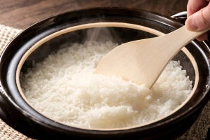 olla de arroz banco cocinándose